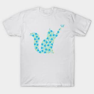 Aboriginal cat and butterfly art blue T-Shirt